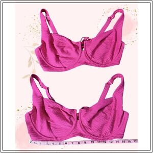 Victoria's Secret - Brazilian Bikini Top - Hot Pink -‎ Size 40DDD
